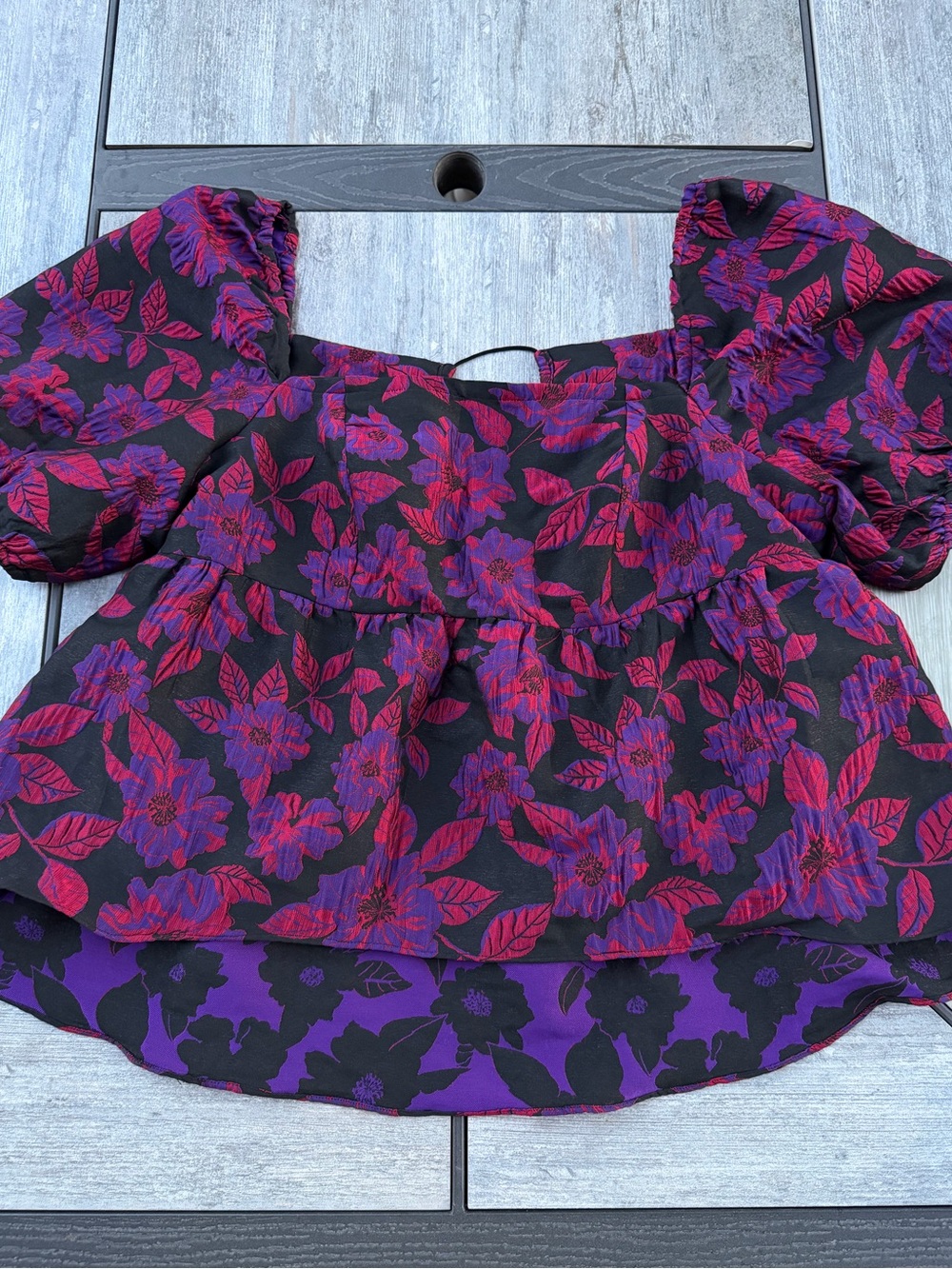 Sachin & Babi Anthropologie floral jacquard blouse size 20W